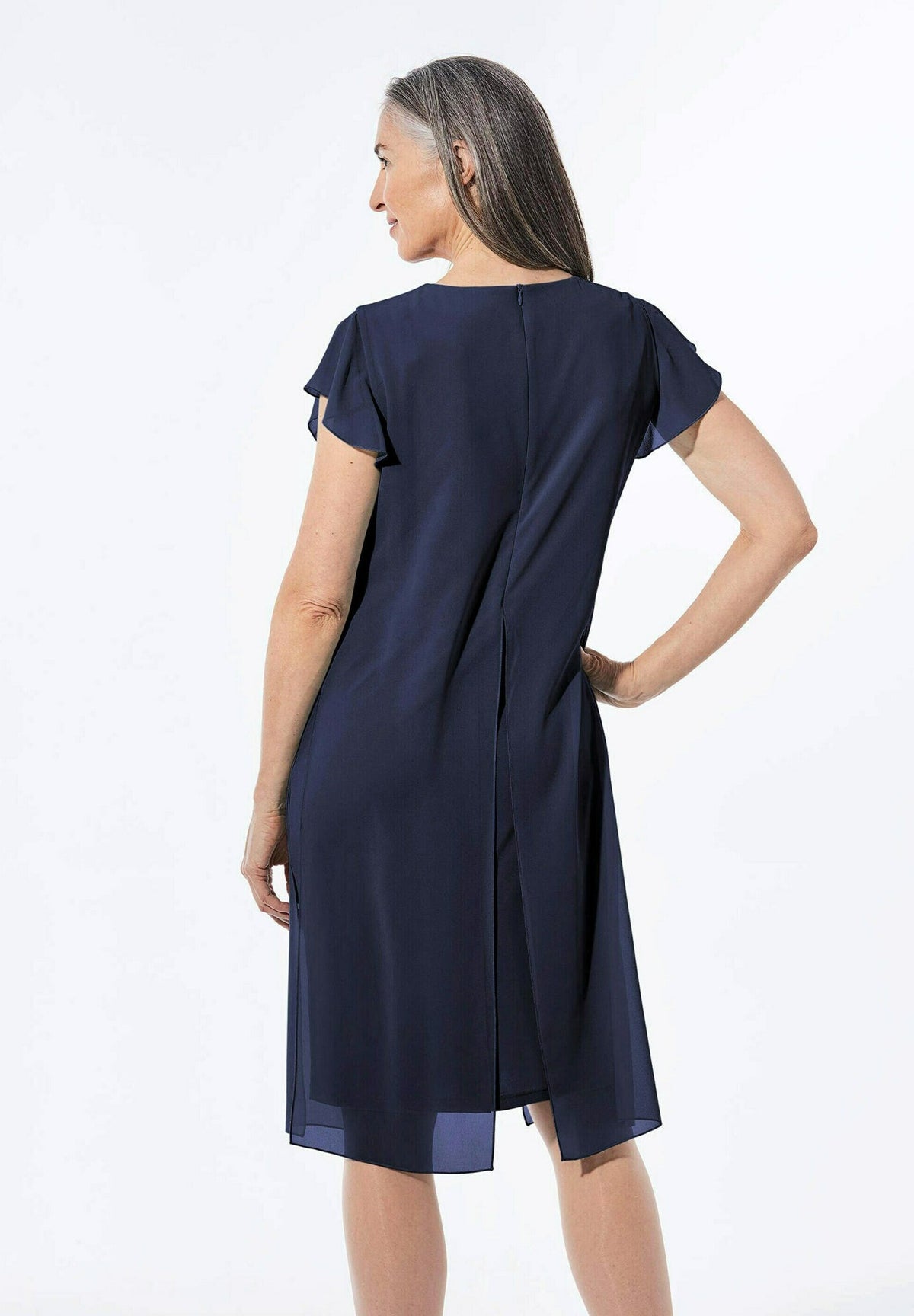 GOLDNER Petite day dress navy – view 3