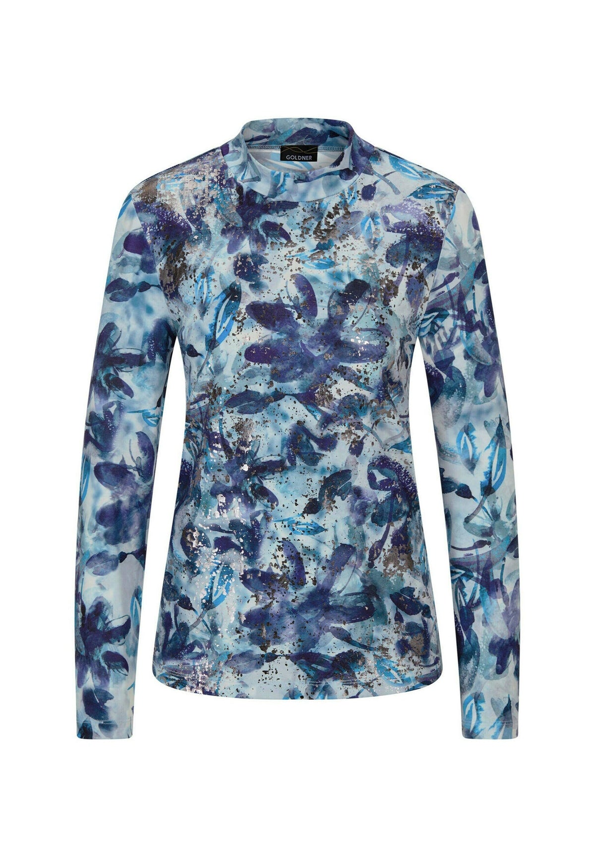 GOLDNER Drucks Petite long sleeved top blue patterned – view 5