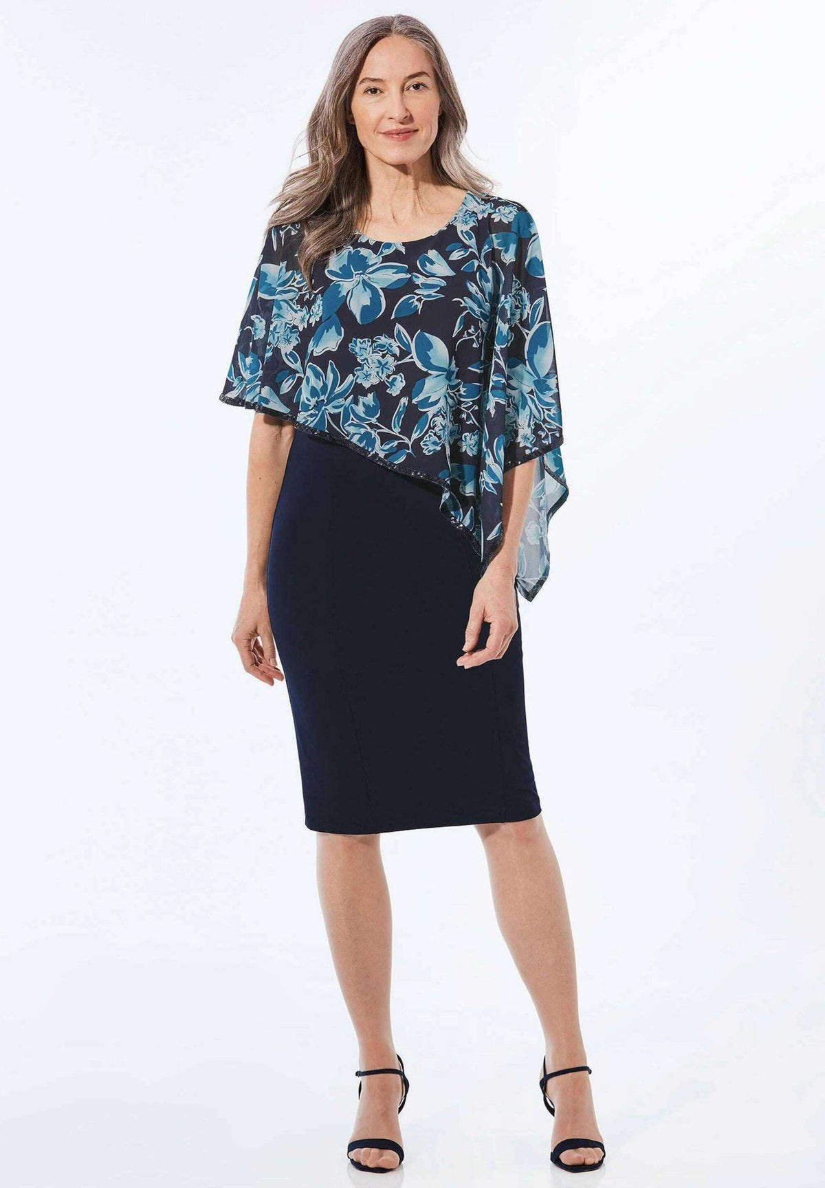 GOLDNER jersey dress navy – view 2
