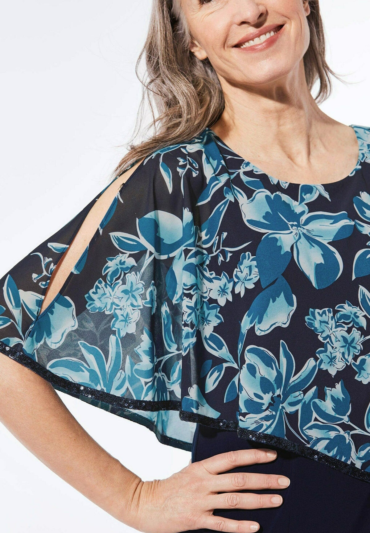 GOLDNER jersey dress navy – view 4
