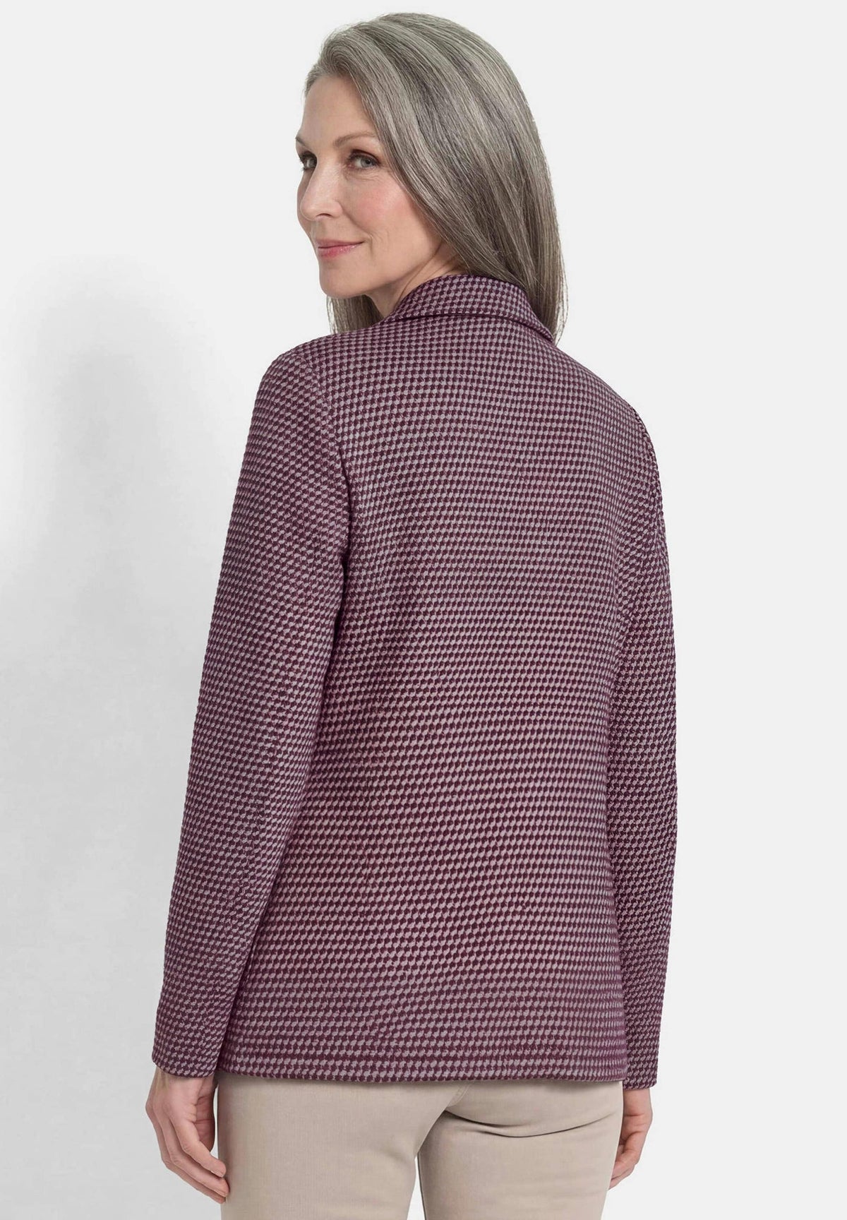 GOLDNER Jacke Petite Hemdjacke pepita bordeaux – view 3