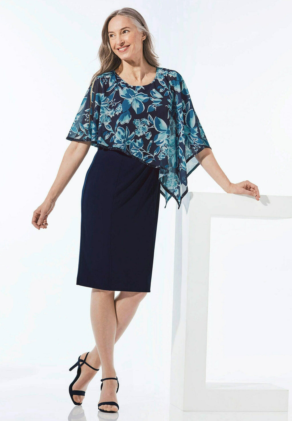 GOLDNER jersey dress navy – view 5