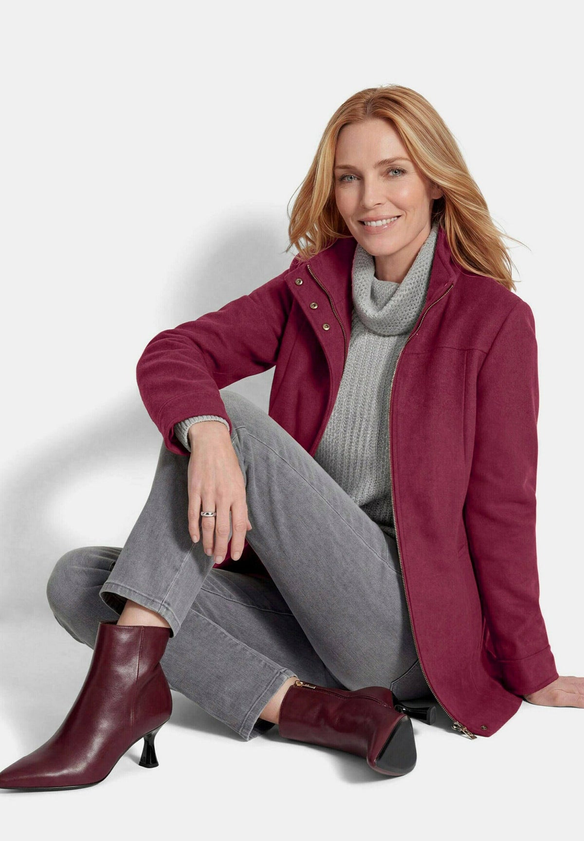 GOLDNER Jacke Petite short coat bordeaux – view 5