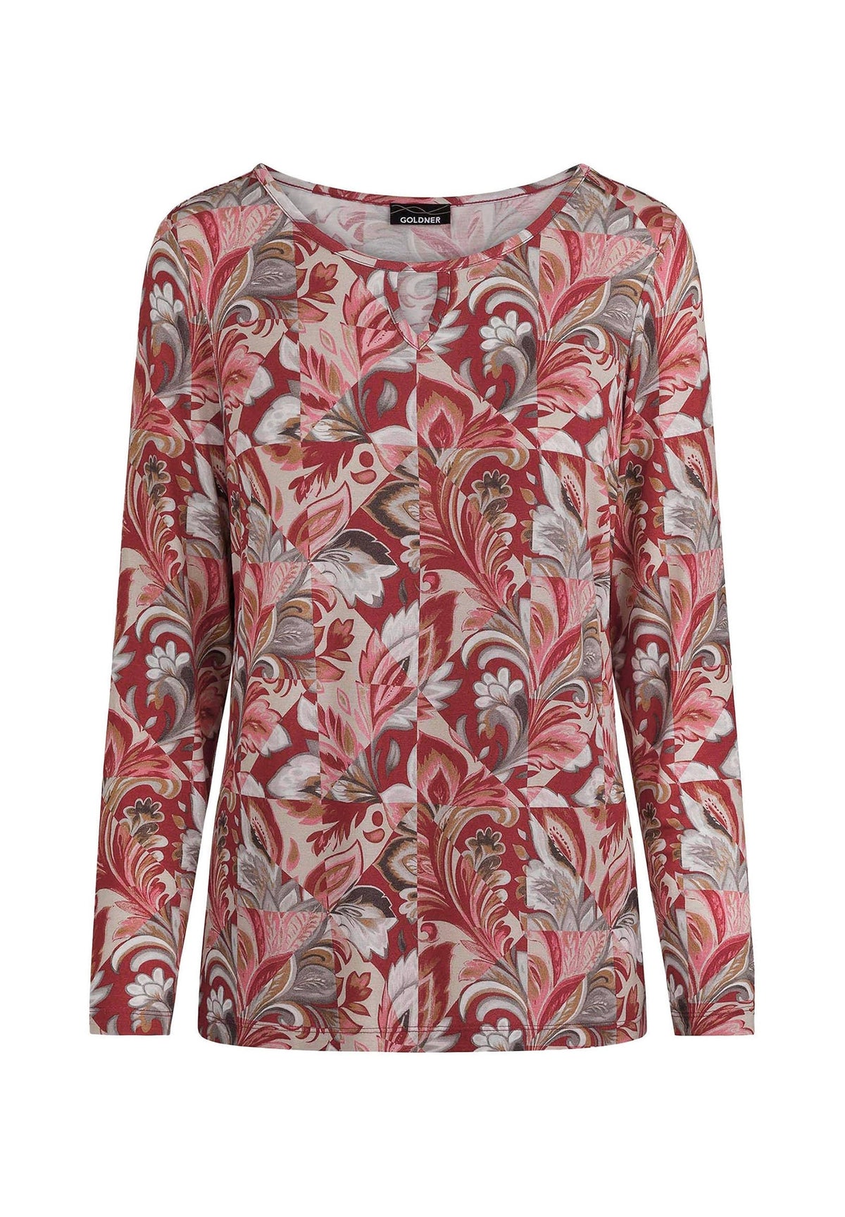 GOLDNER Shirt Petite long sleeved top red patterned – view 6